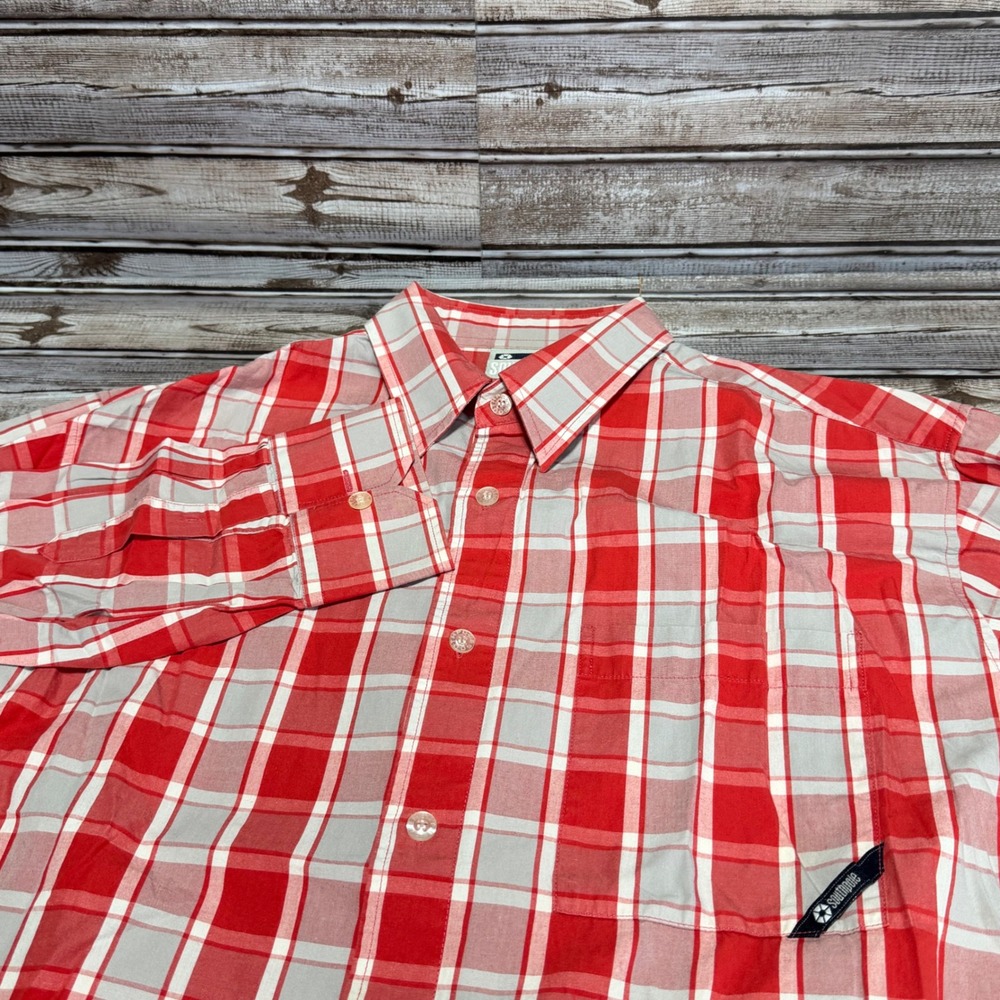 Southpole Button Down Shirt Mens XL Red Plaid Long Sleeve Casual Streetwear